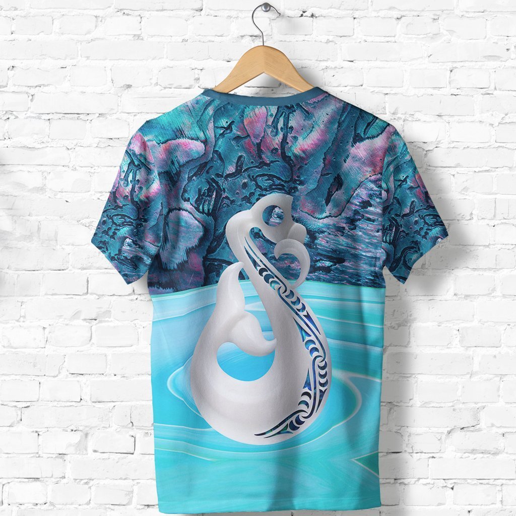 New Zealand Shirt, Maori Manaia Paua Shell T Shirt - Polynesian Pride