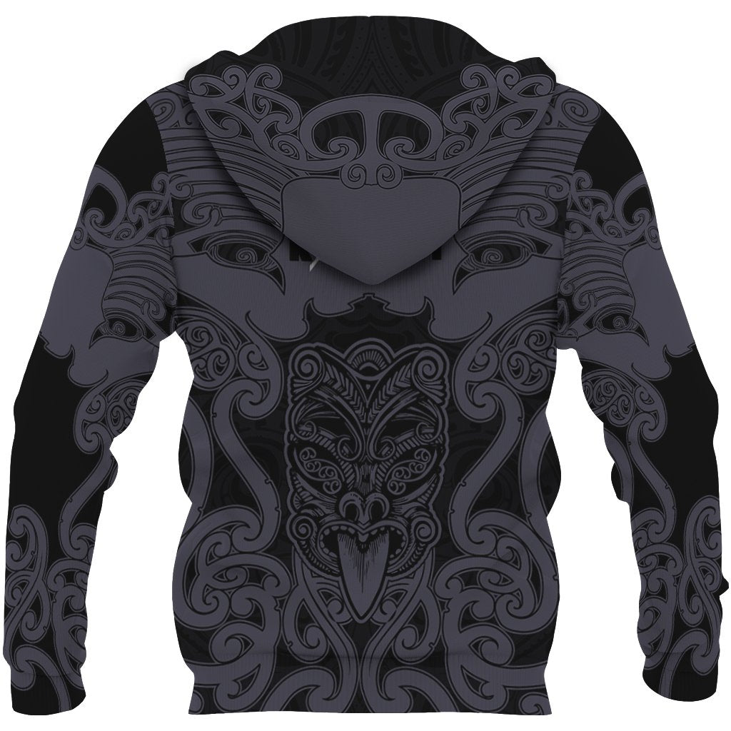 Maori Mangopare Zip Hoodie Black - Polynesian Pride
