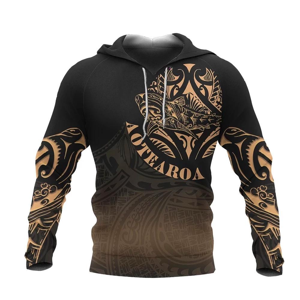Maori Shark Tattoo Hoodie Unisex Black - Polynesian Pride