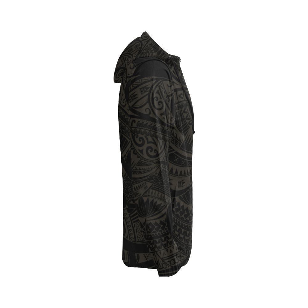 Maori Tattoo Hoodie, New Zealand Zip up Hoodie - Polynesian Pride