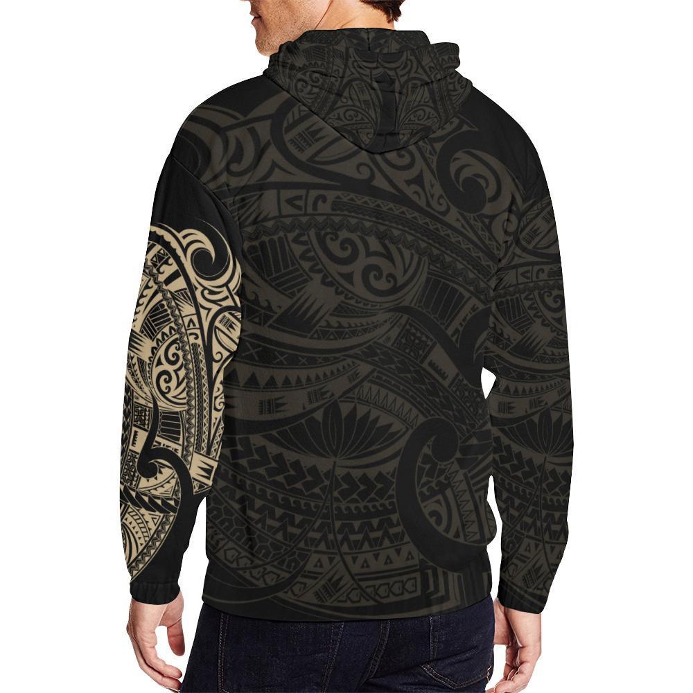 Maori Tattoo Hoodie, New Zealand Zip up Hoodie - Polynesian Pride