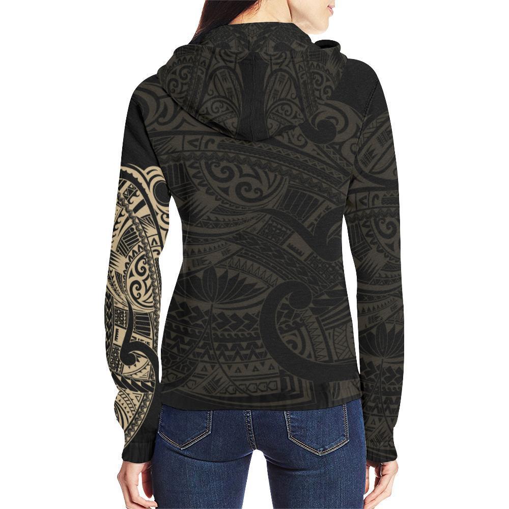 Maori Hoodie, New Zealand Maori Tattoo Zip up Hoodie - Polynesian Pride