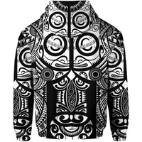 Marquesas Islands Zip Hoodie Marquesan Tattoo Original Style Black LT8 - Polynesian Pride