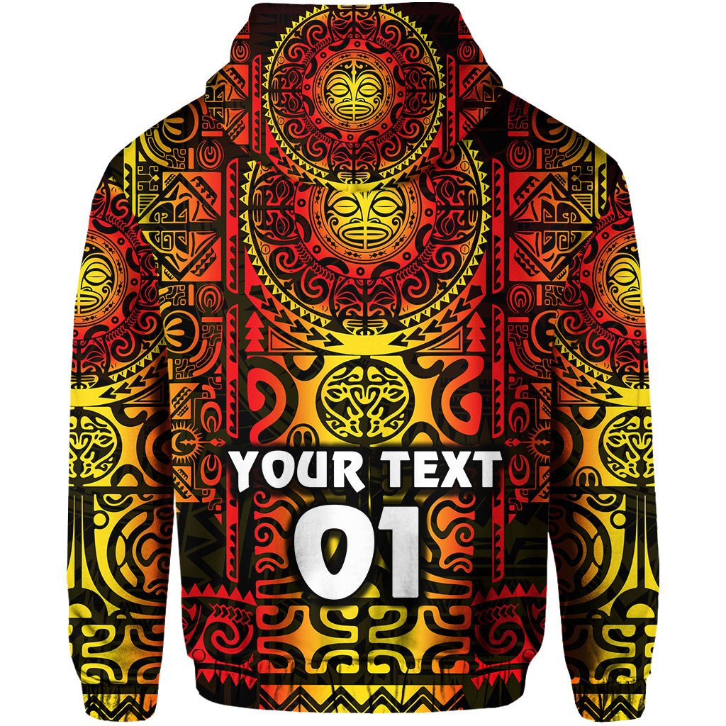 Custom Marquesas Islands Hoodie Marquesan Tattoo Unique Style Gradient Red LT8 - Polynesian Pride