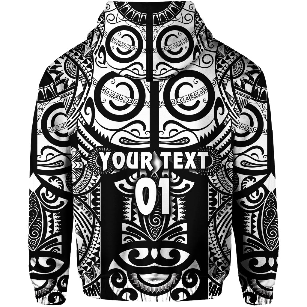 Custom Marquesas Islands Zip Hoodie Marquesan Tattoo Original Style Black LT8 - Polynesian Pride