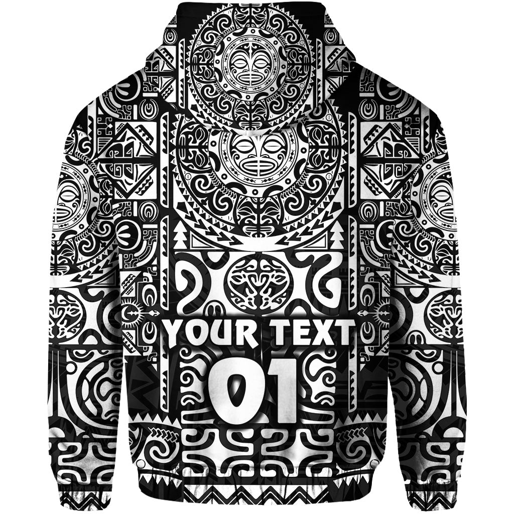 Custom Marquesas Islands Zip Hoodie Marquesan Tattoo Unique Style Black LT8 - Polynesian Pride