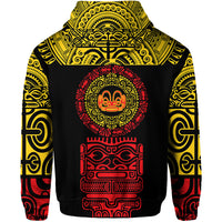 Marquesas Islands Zip Hoodie Marquesan Tattoo Simplified Version Yellow LT8 - Polynesian Pride