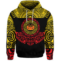 Custom Marquesas Islands Hoodie Marquesan Tattoo Simplified Version Yellow LT8 - Polynesian Pride