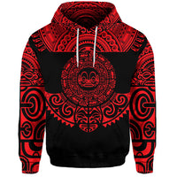 Custom Marquesas Islands Hoodie Marquesan Tattoo Simplified Version Red LT8 - Polynesian Pride