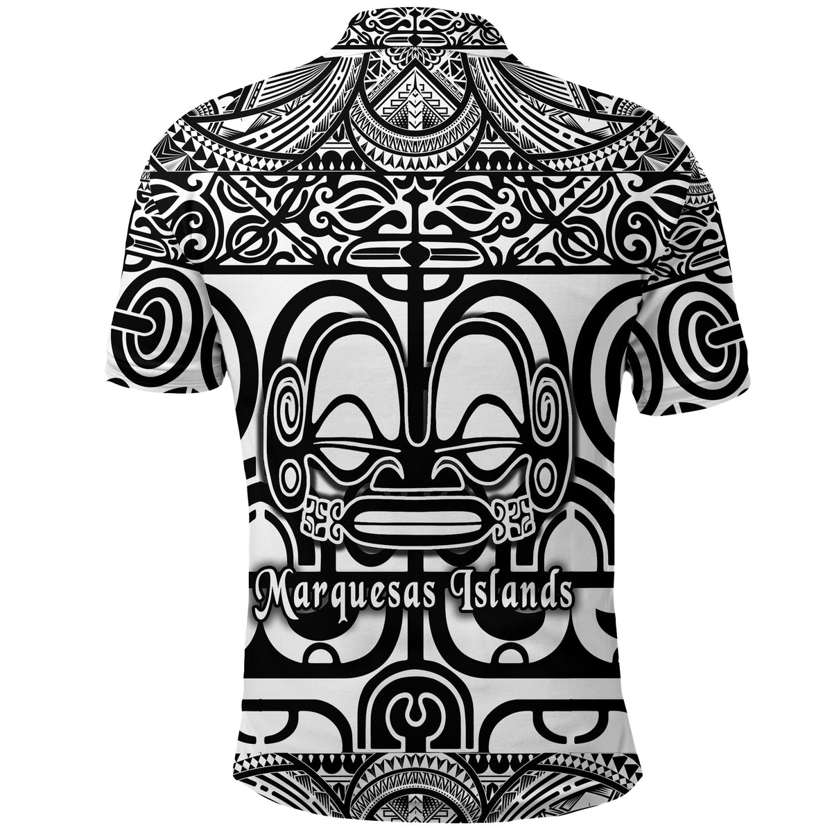 Marquesas Islands Polo Shirt Marquesan Tattoo Simple Style Black LT8 - Polynesian Pride
