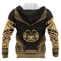 Marquesas Islands Polynesian Chief Custom Hoodie Gold Version Unisex Gold - Polynesian Pride
