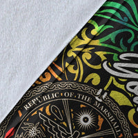 Marshall Islands Custom Personalised Premium Blanket - Rainbow Polynesian Pattern Crest - Polynesian Pride