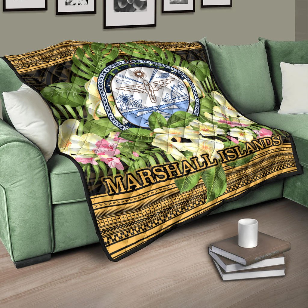 Marshall Islands Premium Quilt - Polynesian Gold Patterns Collection - Polynesian Pride