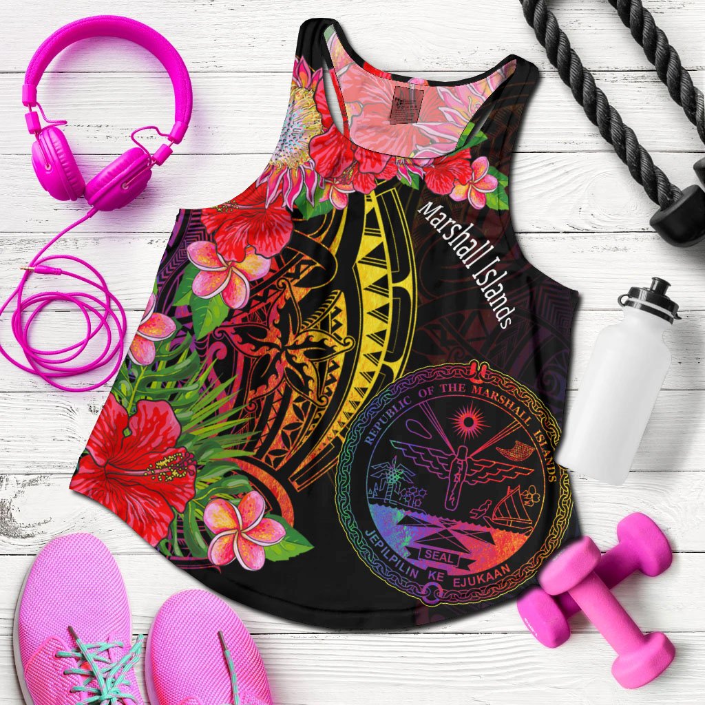 Marshall Islands Women's Racerback Tank - Tropical Hippie Style - Polynesian Pride