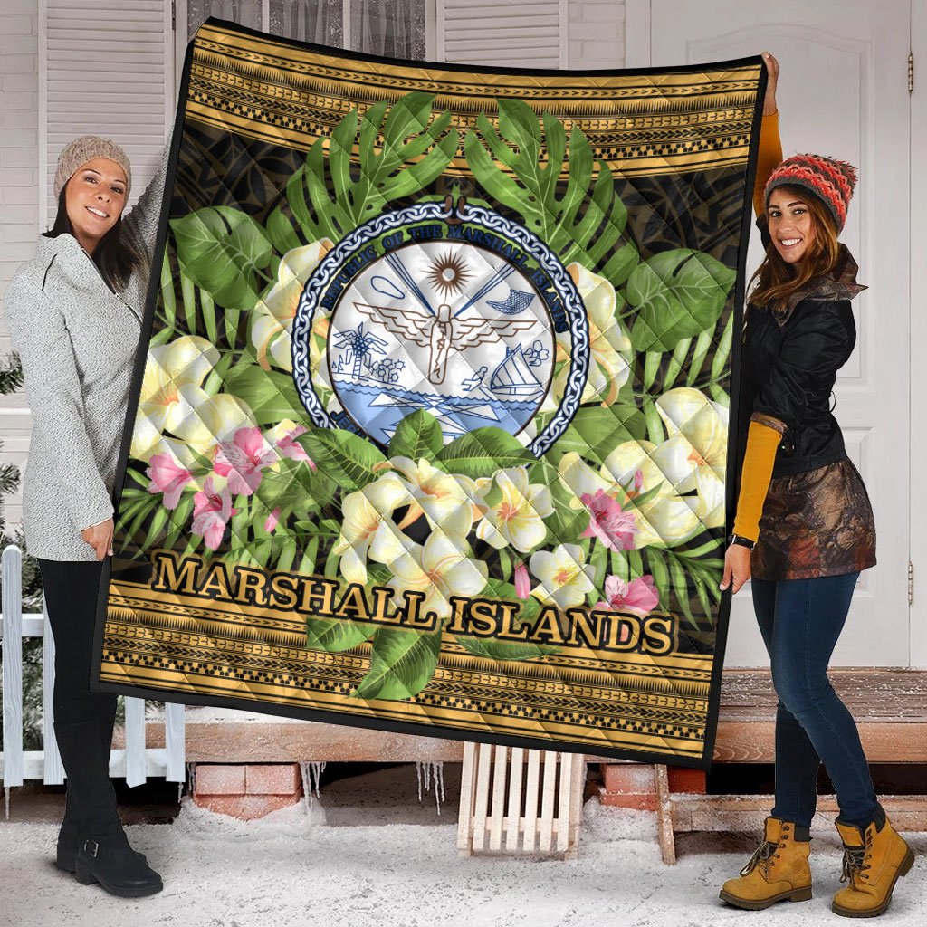 Marshall Islands Premium Quilt - Polynesian Gold Patterns Collection - Polynesian Pride