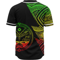Marshall Islands Custom Personalized Baseball Shirt - Flash Style Reggae - Polynesian Pride