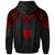 Marshall Islands Custom Zip up Hoodie Polynesian Armor Style Red - Polynesian Pride