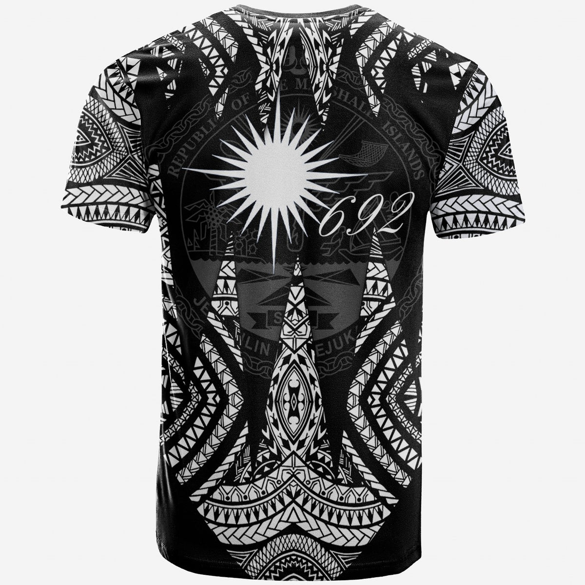 Marshall Islands Custom Personalized T Shirt Micronesian Teeth Shark Style White - Polynesian Pride