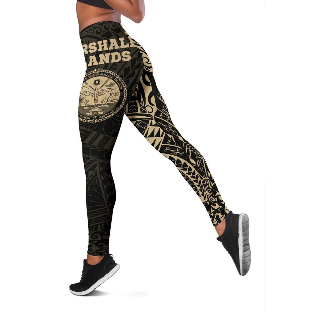 Marshall Islands Special Leggings A7 Black - Polynesian Pride