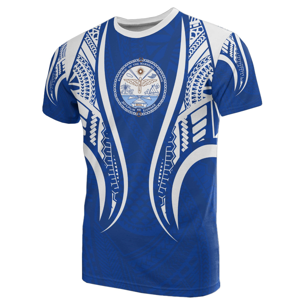 Marshall Islands T Shirt Marshall Islands Seal Polynesian Stylized Unisex Blue - Polynesian Pride