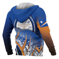 Marshall Islands Coat of Arms Zip up Hoodie Polynesian Pattern - Polynesian Pride