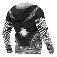Marshall Islands Polynesian Chief Custom Zip up Hoodie Black Version - Polynesian Pride