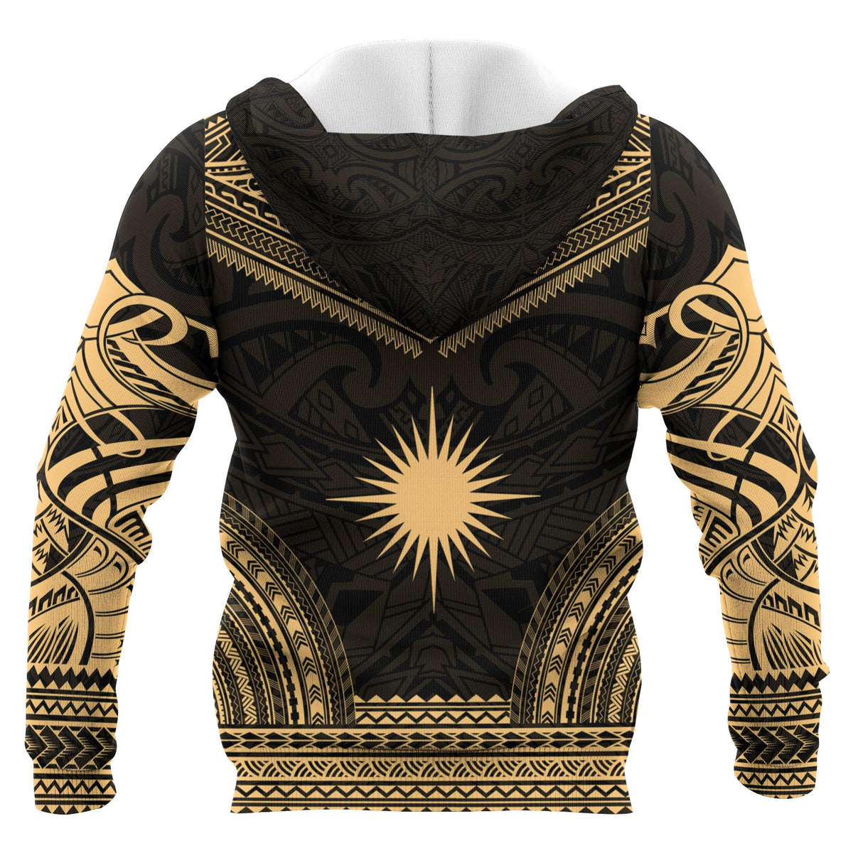 Marshall Islands Polynesian Chief Custom Zip up Hoodie Gold Version Unisex Gold - Polynesian Pride
