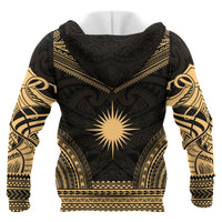 Marshall Islands Polynesian Chief Custom Zip up Hoodie Gold Version Unisex Gold - Polynesian Pride