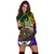 Marshall Islands Women Hoodie Dress - Rainbow Polynesian Pattern Crest - Polynesian Pride