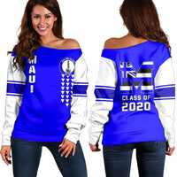 (Personalised) Hawaii - Maui High Custom Your Class Women's Off Shoulder Sweatshirt AH Blue - Polynesian Pride