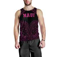 Hawaiian Kanaka Map Polynesian Maui Men's Tank Top - Pink - Brad Style - AH - Polynesian Pride
