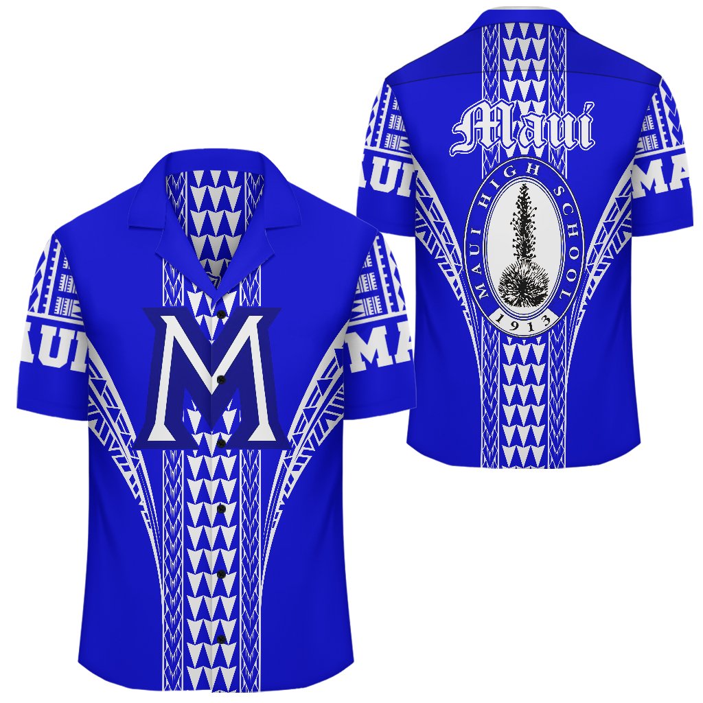 Hawaii Hawaiian Shirt - Maui High Hawaiian Shirt - AH Unisex Blue - Polynesian Pride