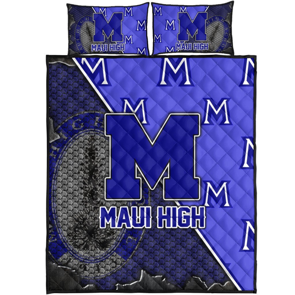 Hawaii Quilt Bed Set - Maui High Quilt Bed Set - AH Blue - Polynesian Pride