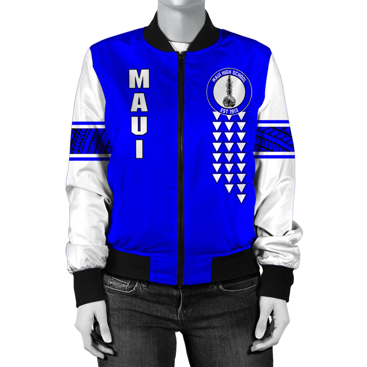 (Personalized) Hawaii Bomber Jacket - Maui High Custom Your Class Bomber Jacket AH - Polynesian Pride