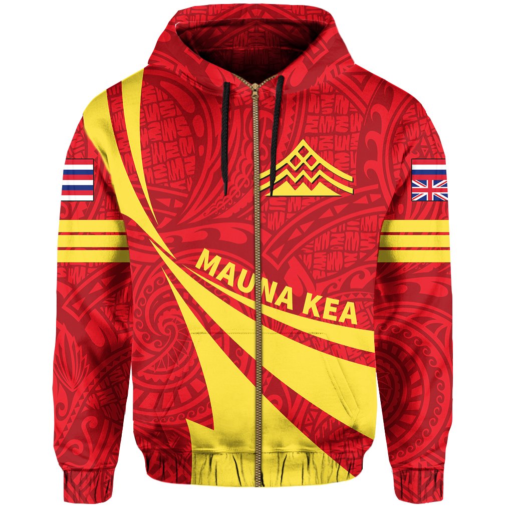 Hawaii Mauna Kea Polynesian Zipper Hoodie Doma Style - Polynesian Pride