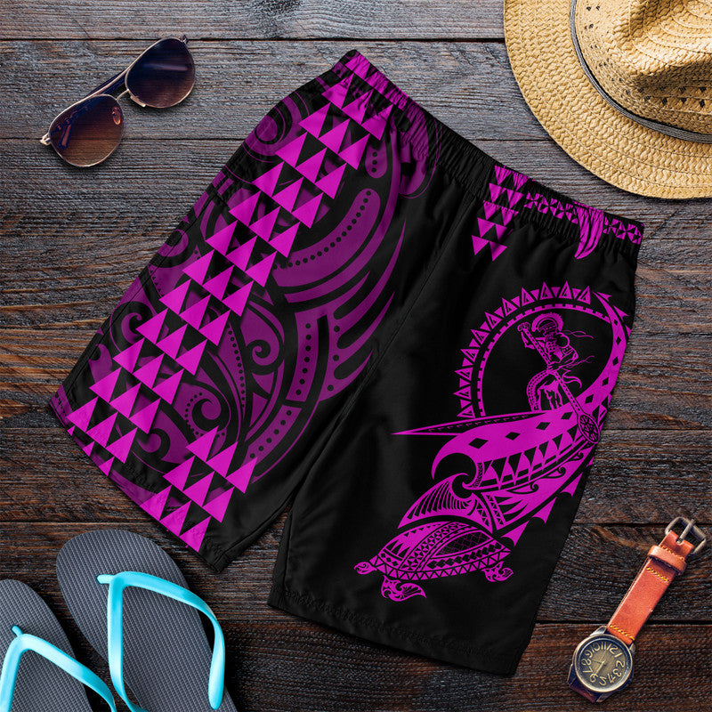 Hawaii Polynesian Warrior Kakau Men Shorts-Purple LT6 Purple - Polynesian Pride