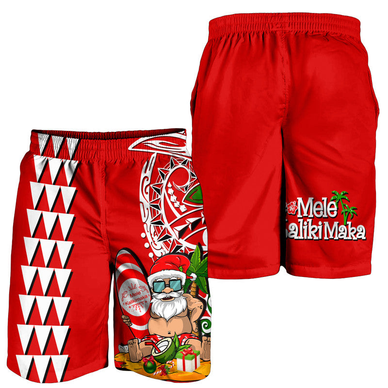 Hawaii Mele Kalikimaka Santa Claus Beach Men Shorts LT6 - Polynesian Pride