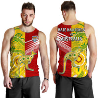 Australia Kangaroos and Mate Maa Tonga Men Tank Top LT9 - Polynesian Pride