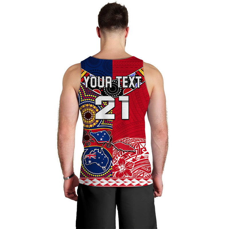 (Custom Personalised) Australia Aboriginal and Samoa Polynesian Men Tank Top Boomerang LT9 - Polynesian Pride