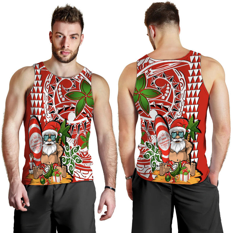 Hawaii Mele Kalikimaka Santa Claus Beach Men Tank Top LT6 - Polynesian Pride