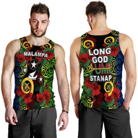 Vanuatu Malampa And Hibiscus Men Tank Top LT6 - Polynesian Pride