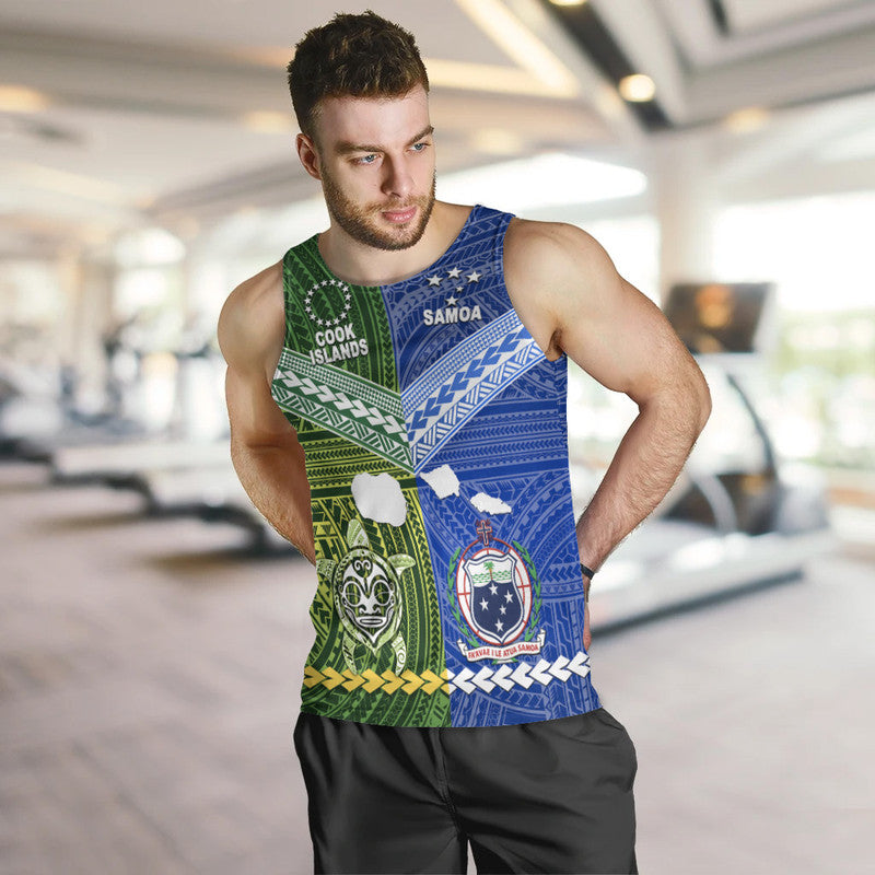 (Custom Personalised) Samoa And Cook Islands Men Tank Top Together LT8 - Polynesian Pride