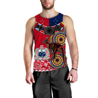 (Custom Personalised) Australia Aboriginal and Samoa Polynesian Men Tank Top Boomerang LT9 Red - Polynesian Pride