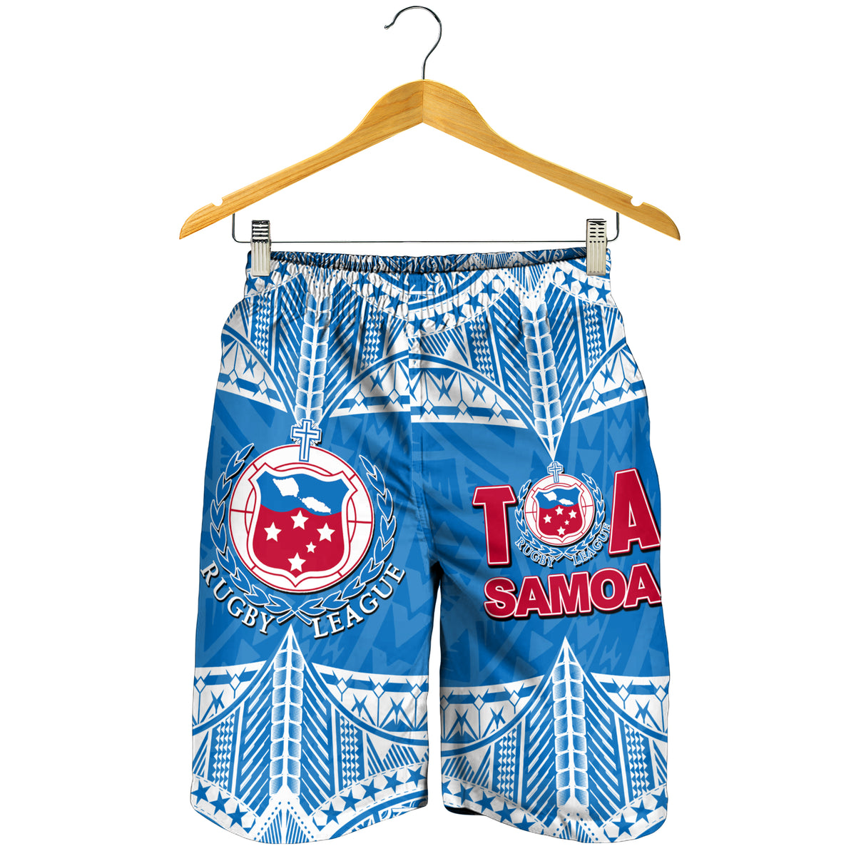 Toa Samoa Rugby Men Shorts Blue Sky LT6 - Polynesian Pride