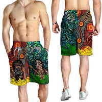 Australia Aboriginal Kangaroo Combine New Zealand Maori Kiwi Bird Men Short - LT2 - Polynesian Pride