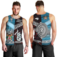 New Zealand Maori Aotearoa Fiji Tapa Together Men Tank Top - Red LT8 Red - Polynesian Pride