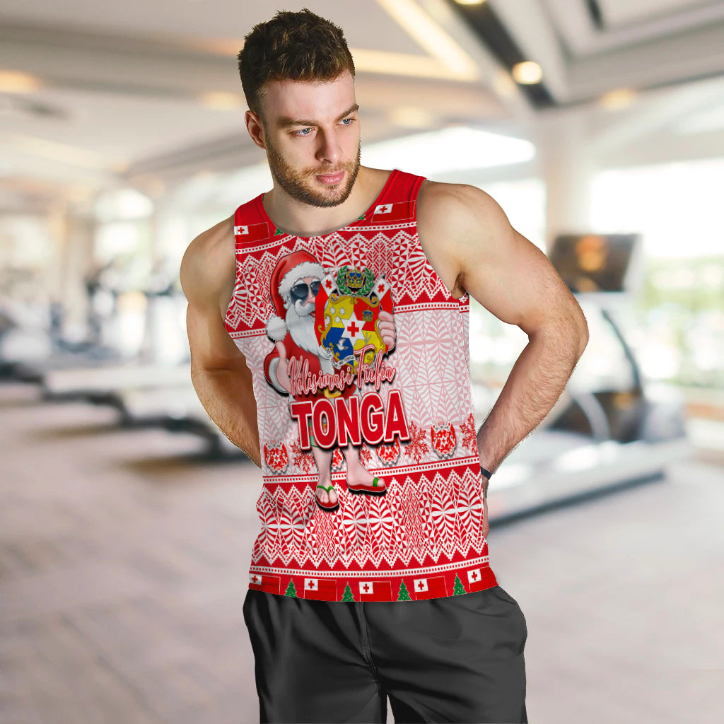Tonga Christmas Men's Tank Top Cool Santa Claus LT6 - Polynesian Pride