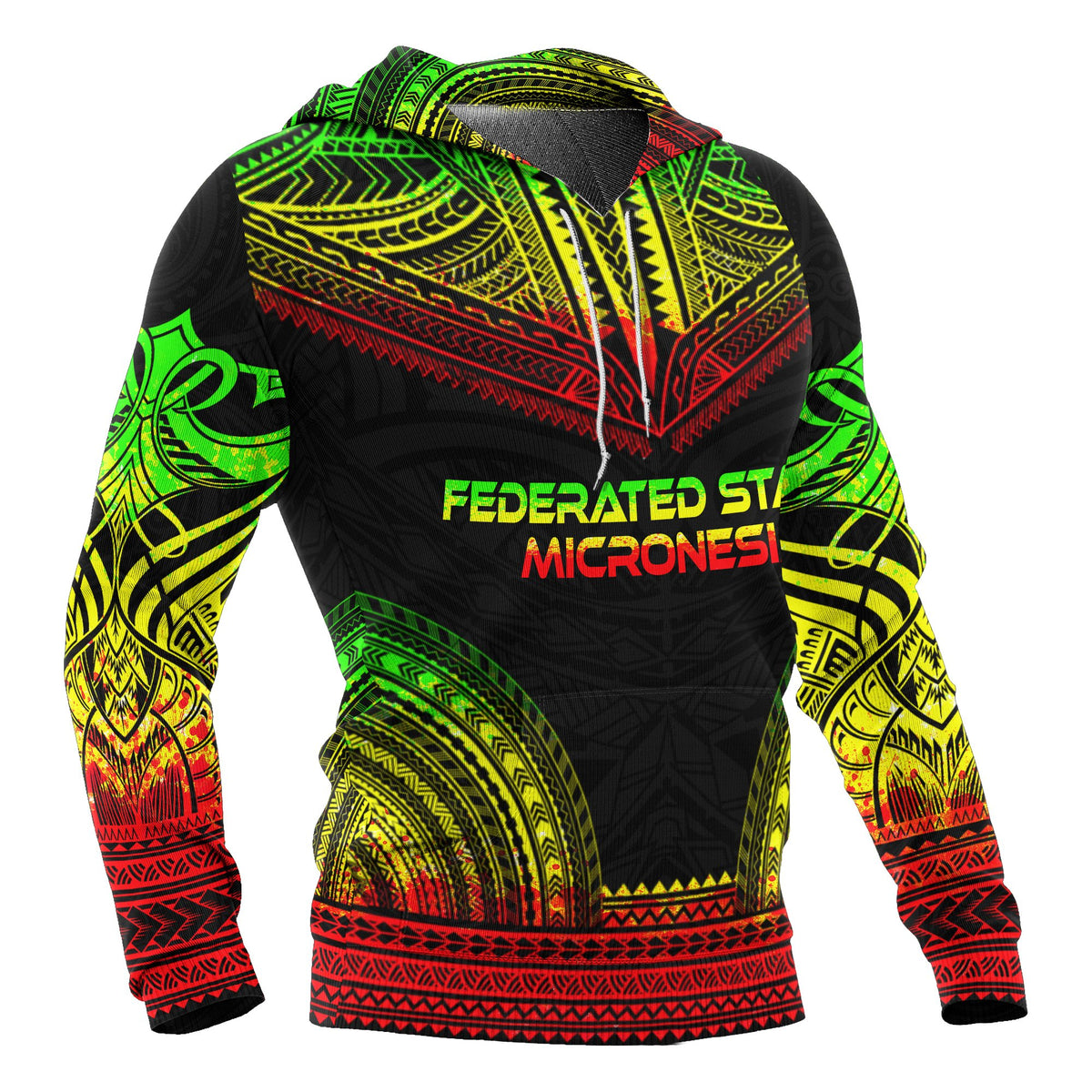 Federated States of Micronesia Hoodie Reggae Color Version Chief Style - Polynesian Pride