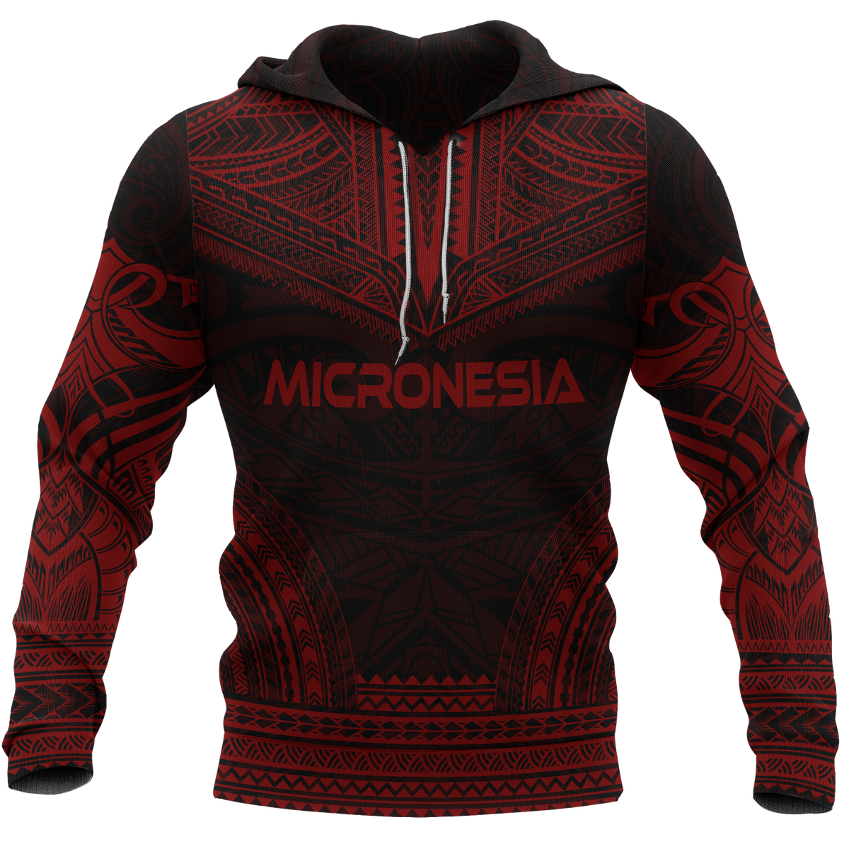 Micronesia Polynesian Chief Hoodie Red Version Unisex Red - Polynesian Pride