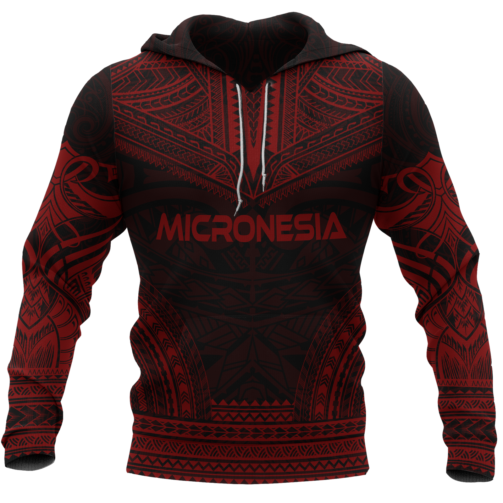 Micronesia Polynesian Chief Hoodie Red Version Unisex Red - Polynesian Pride